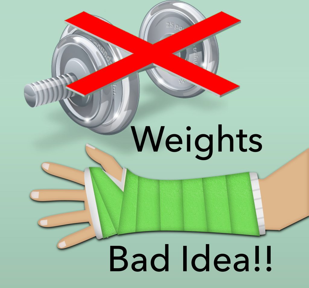 Weights are bad for arm rehab