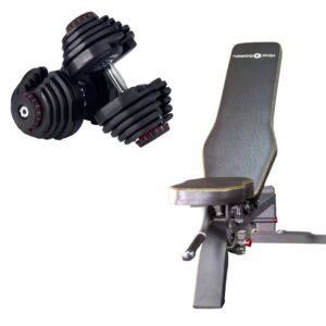 Adjustable Dumbbells Pair with Commercial Weight Bench